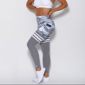 Bombshell Sportswear Grey Camo Pocket Thigh-Highs